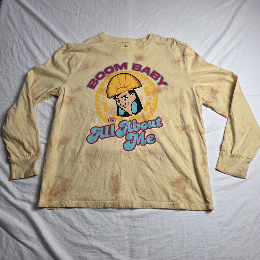 Disney Store Kuzco Boom Baby Men's Large Tie Dye Graphic Print Cotton Top